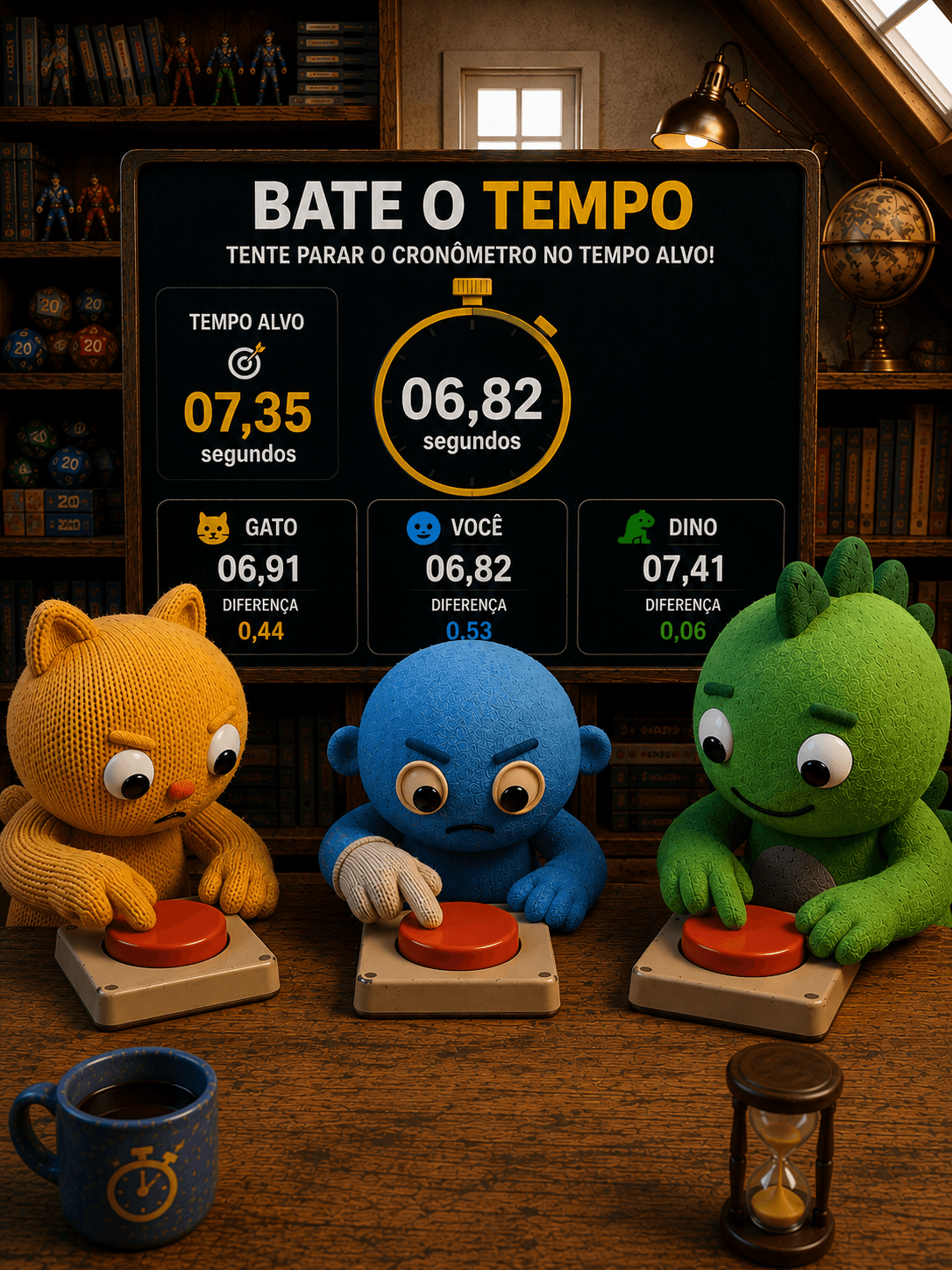 Exemplo visual do jogo Bate o Tempo