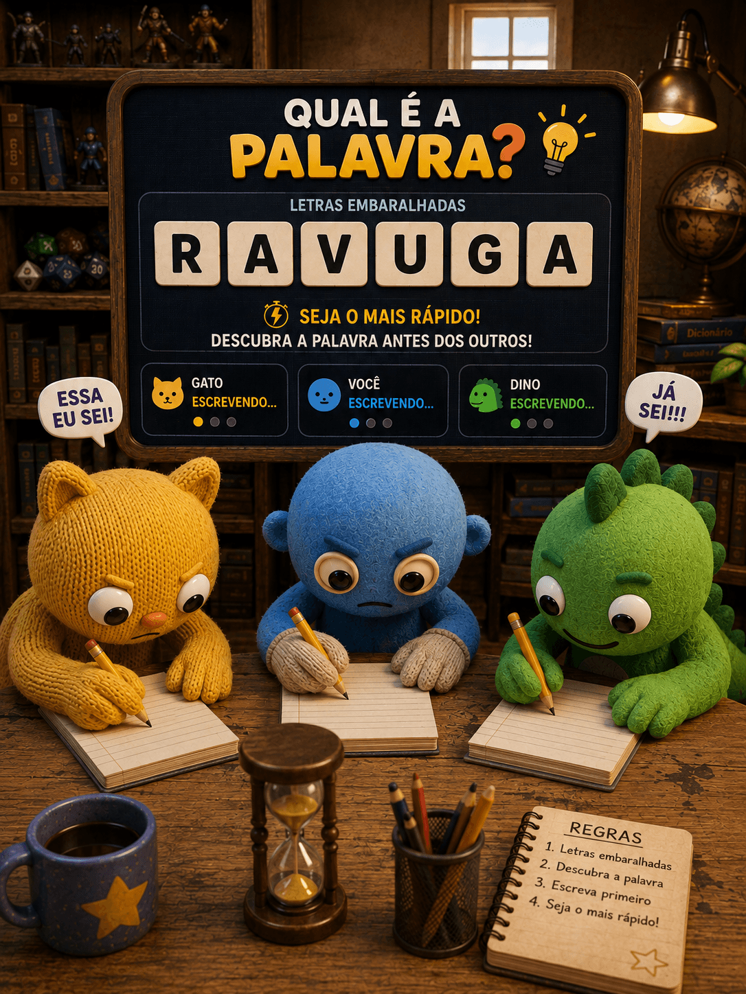 Exemplo visual do jogo Qual e a Palavra